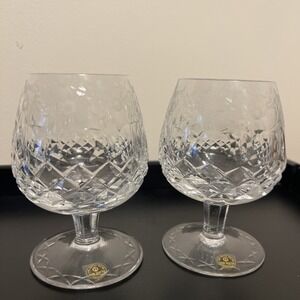Pair Of Rogaska Gallia Brandy Snifter Crystal Stemware Glasses  5.25" Yugoslavia